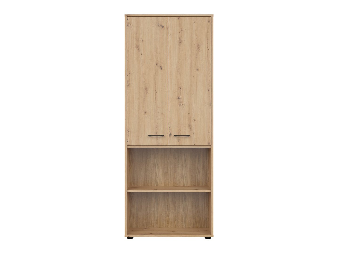 SPACE OFFICE low two-door bookcase, 80 cm, oak color - Image 2