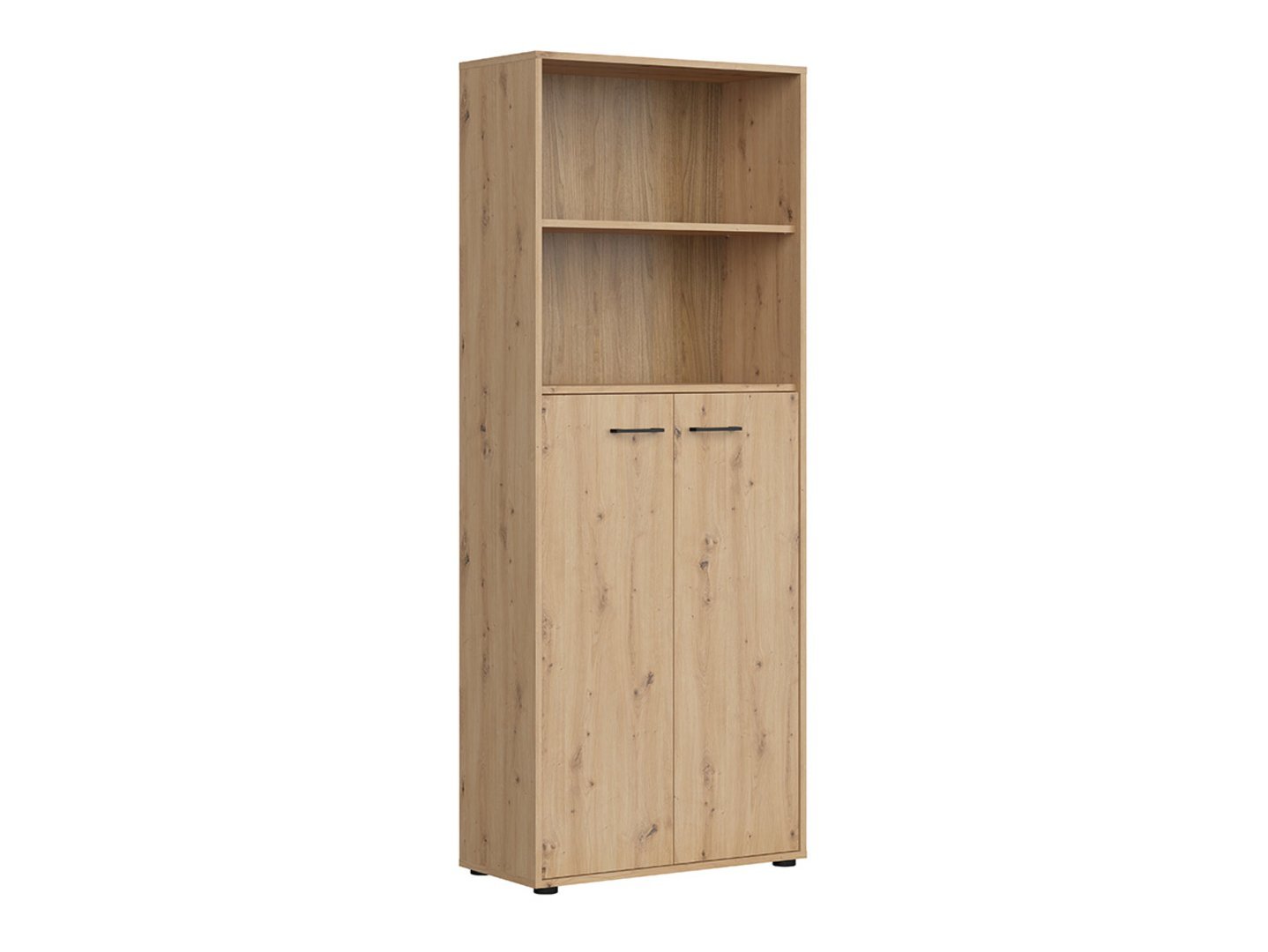 SPACE OFFICE low two-door bookcase, 80 cm, oak color - Image 5