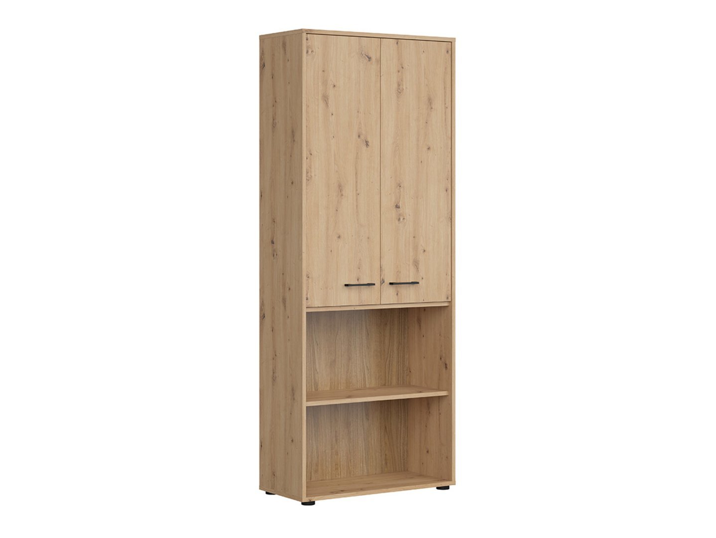 SPACE OFFICE low two-door bookcase, 80 cm, oak color - Image 6
