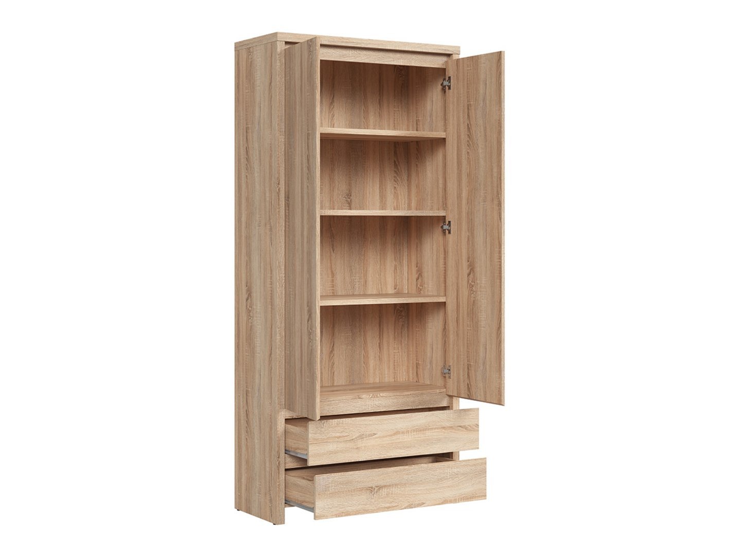Two-door bookcase with two drawers KASPIAN 90 cm, Sonoma oak/Sonoma oak - Image 3