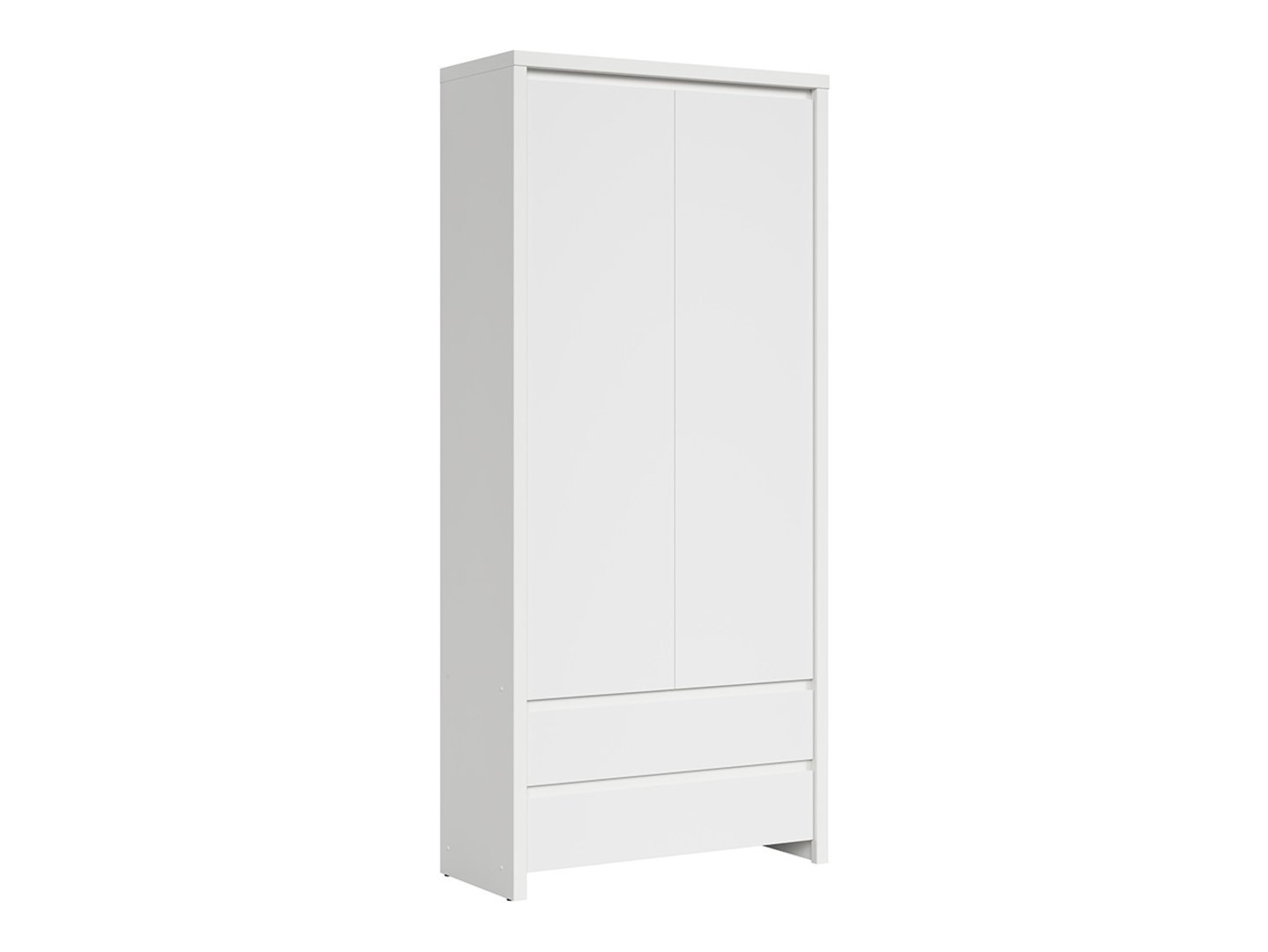Two-door bookcase with two drawers KASPIAN, 90 cm, white/matt white