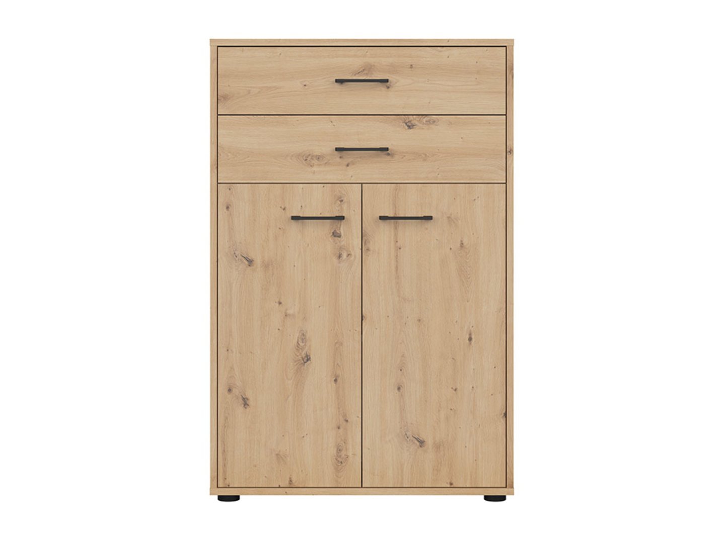 Two-door, two-drawer SPACE OFFICE bookcase, 80 cm, oak imitation - Image 3