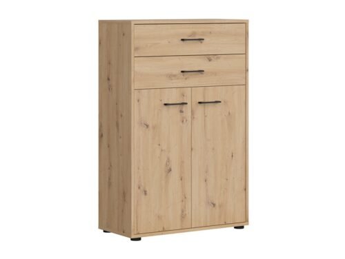 Two-door, two-drawer SPACE OFFICE bookcase, 80 cm, oak imitation