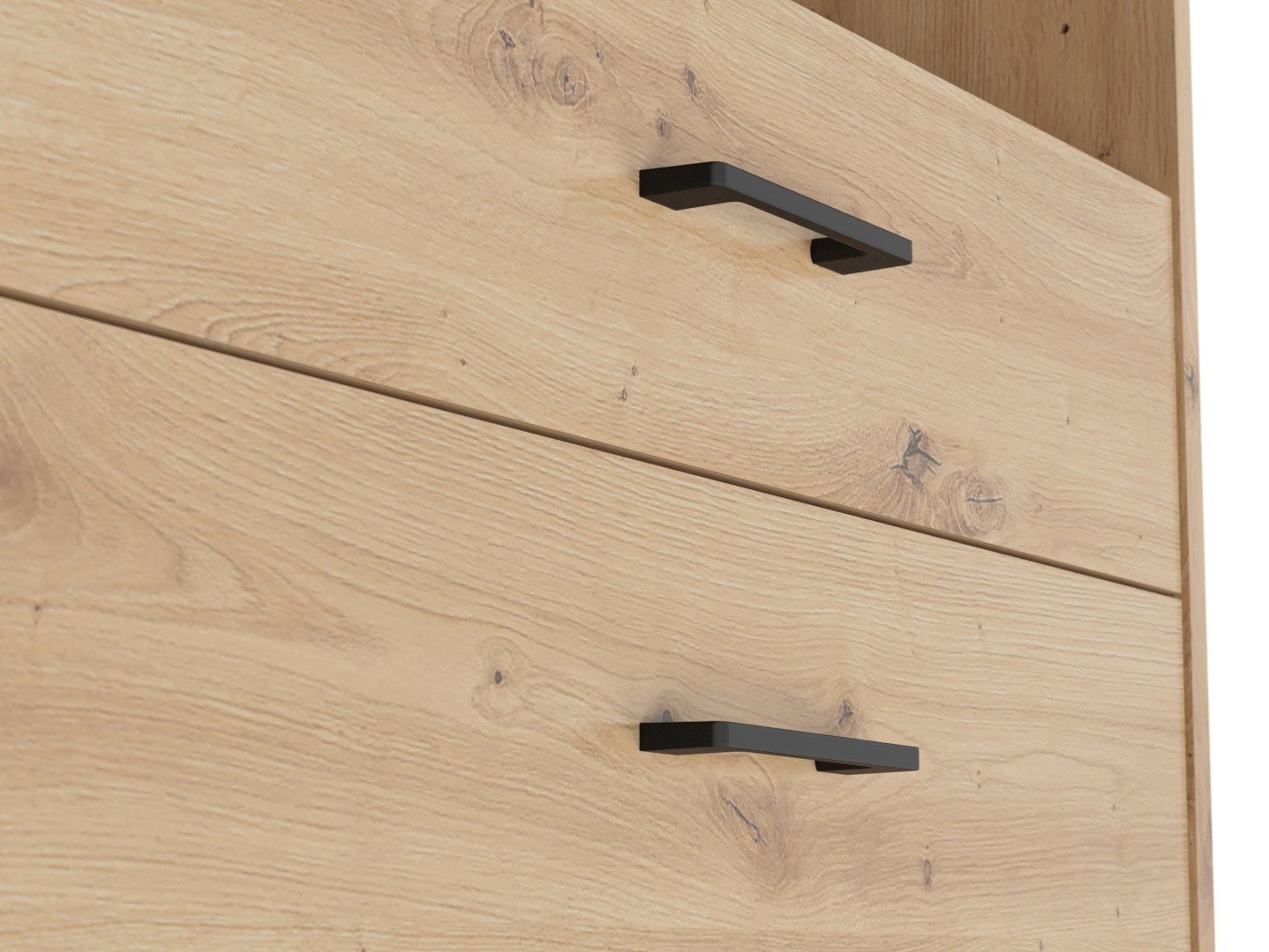 Two-door bookcase with two drawers, closed, SPACE OFFICE, 80 cm, oak imitation - Image 3