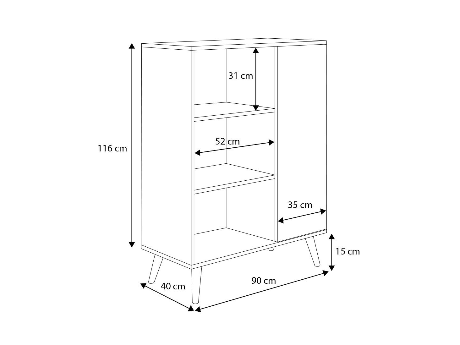 FONZI bookshelf 90x40 white/Sonoma ADRK - Image 3