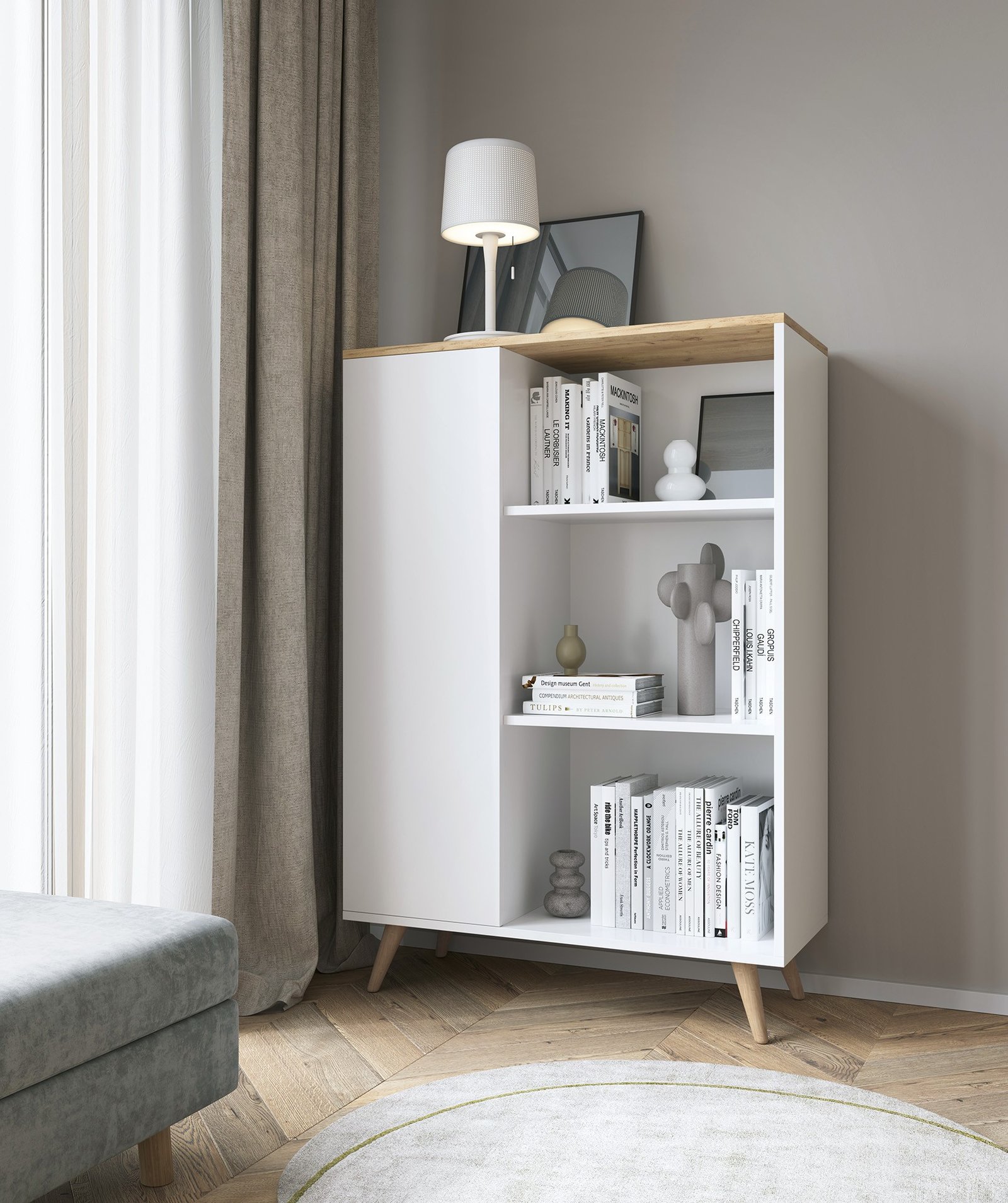 FONZI bookshelf 90x40 white/gold, ADRK - Image 2