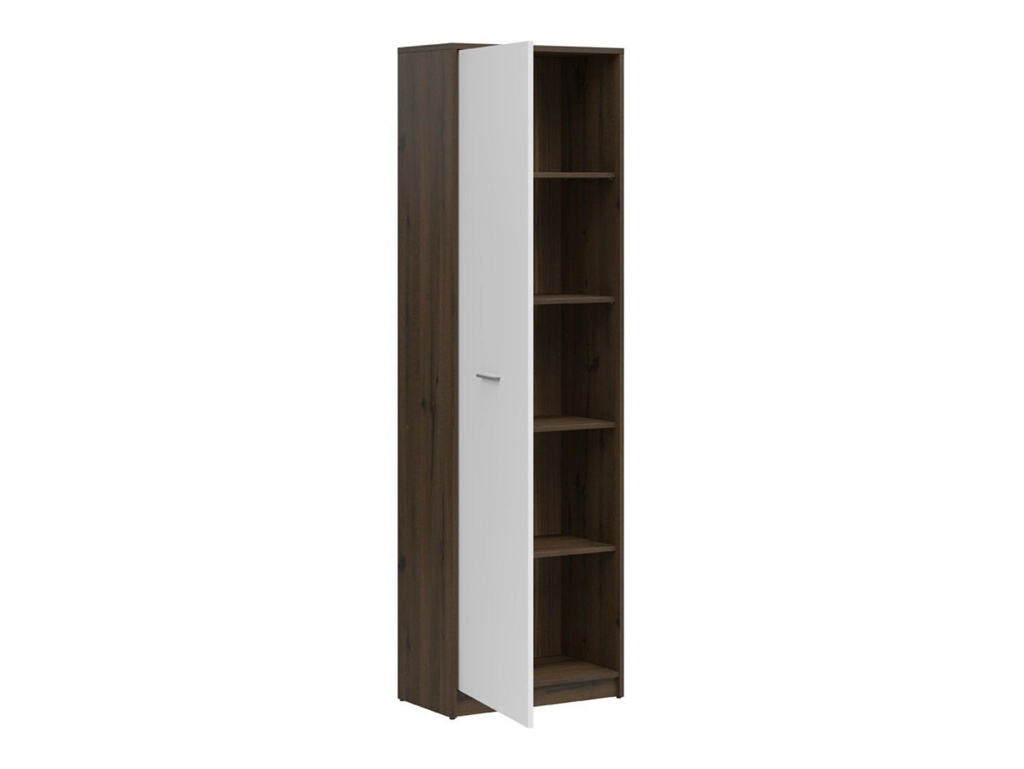 NEPO PLUS single-door bookcase, 60 cm, noble oak/white