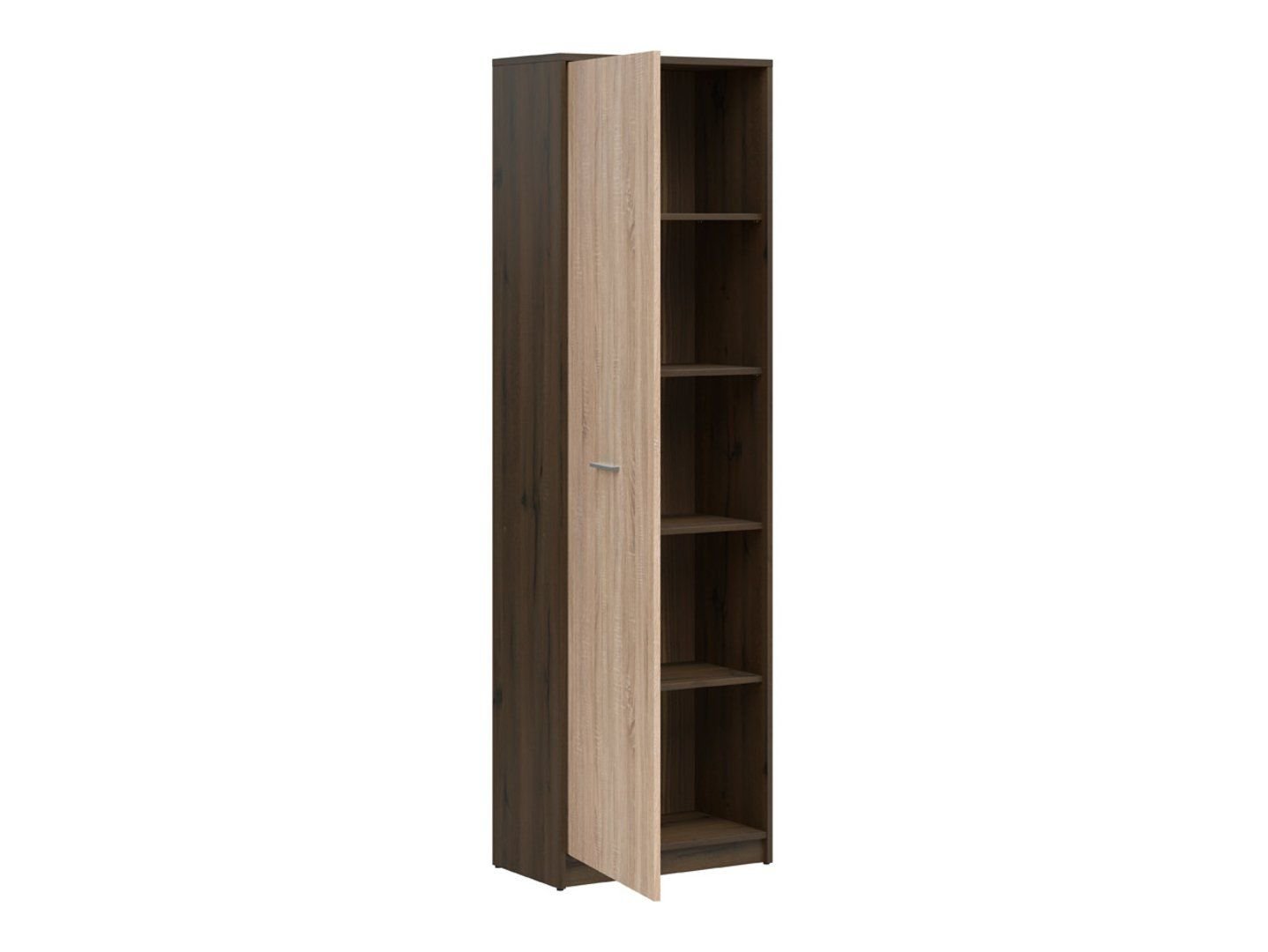 NEPO PLUS single-door bookcase, 60 cm, noble oak/sonoma oak