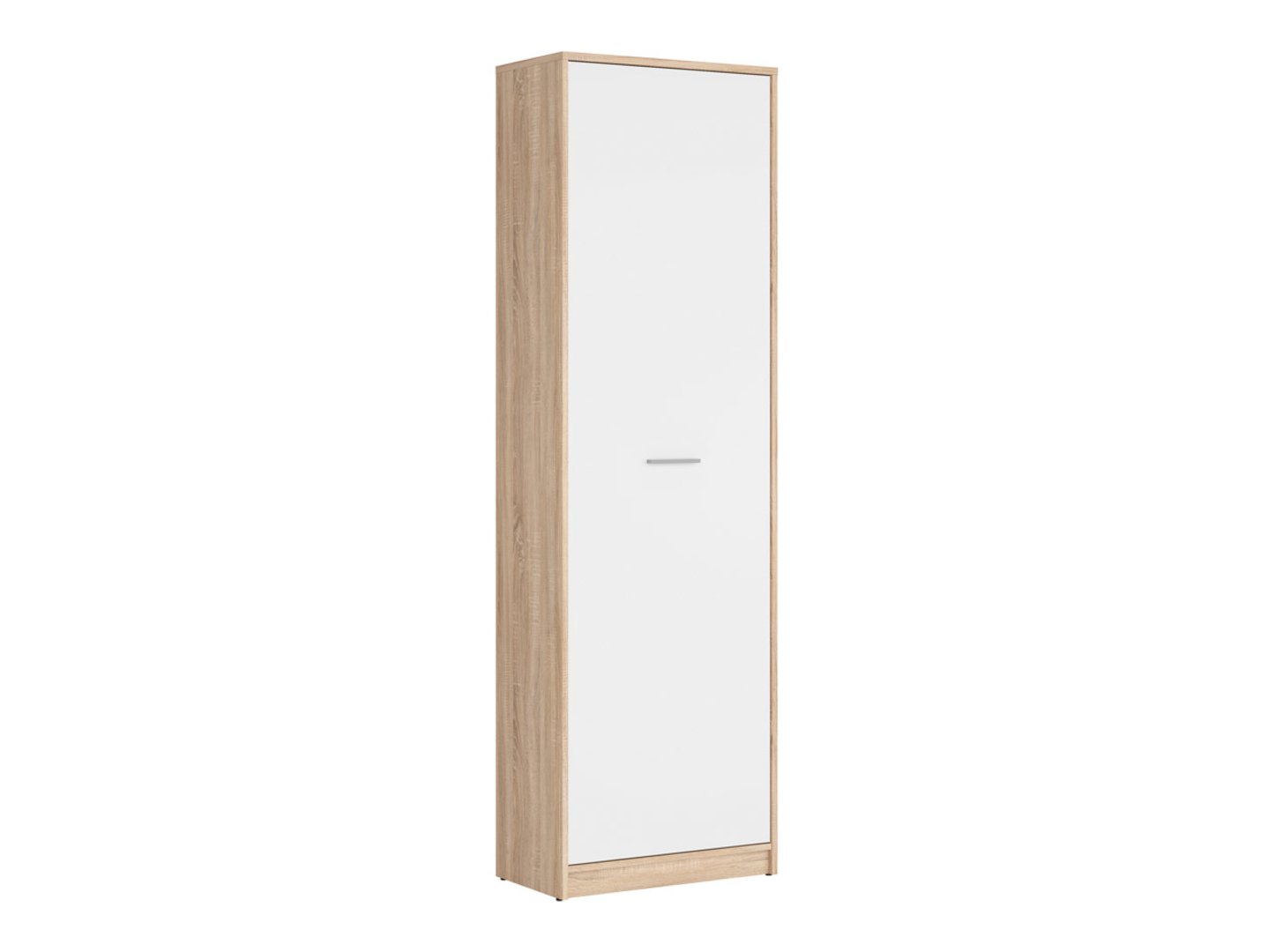 NEPO PLUS single-door bookcase, 60 cm, sonoma oak/white