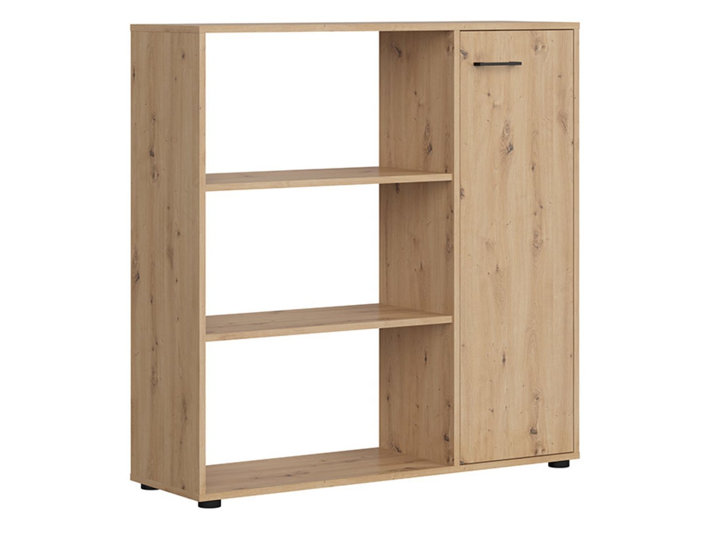 SPACE OFFICE low bookcase, single door, 120 cm, oak color