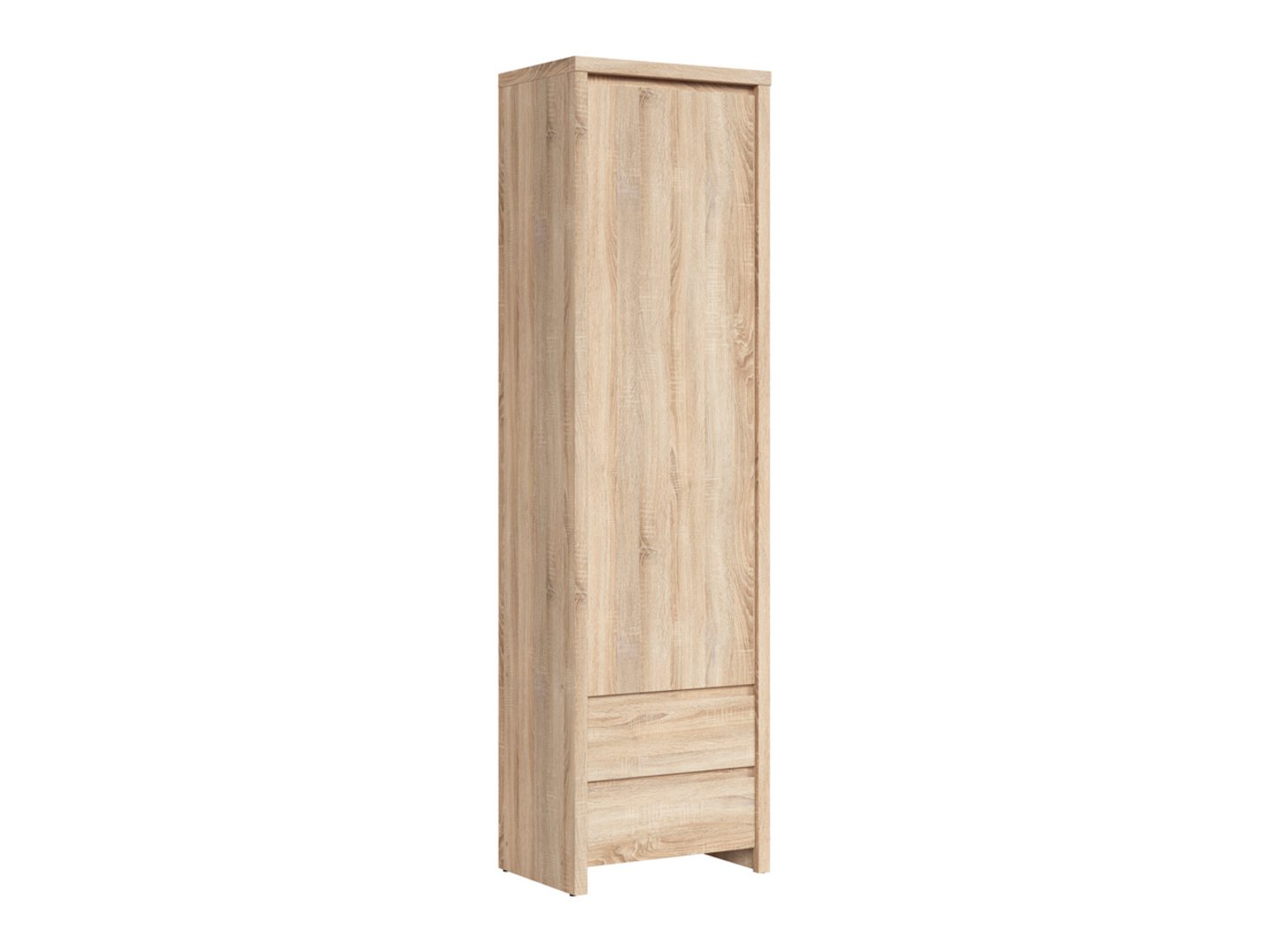 KASPIAN single-door bookcase with two drawers, 56 cm, Sonoma oak/Sonoma oak
