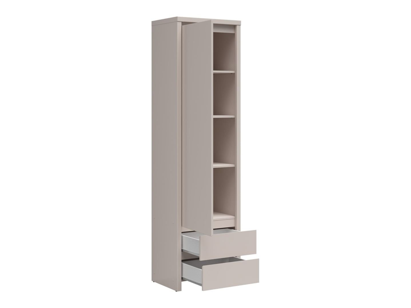 Single-door bookcase with two drawers KASPIAN 56 cm cashmere color