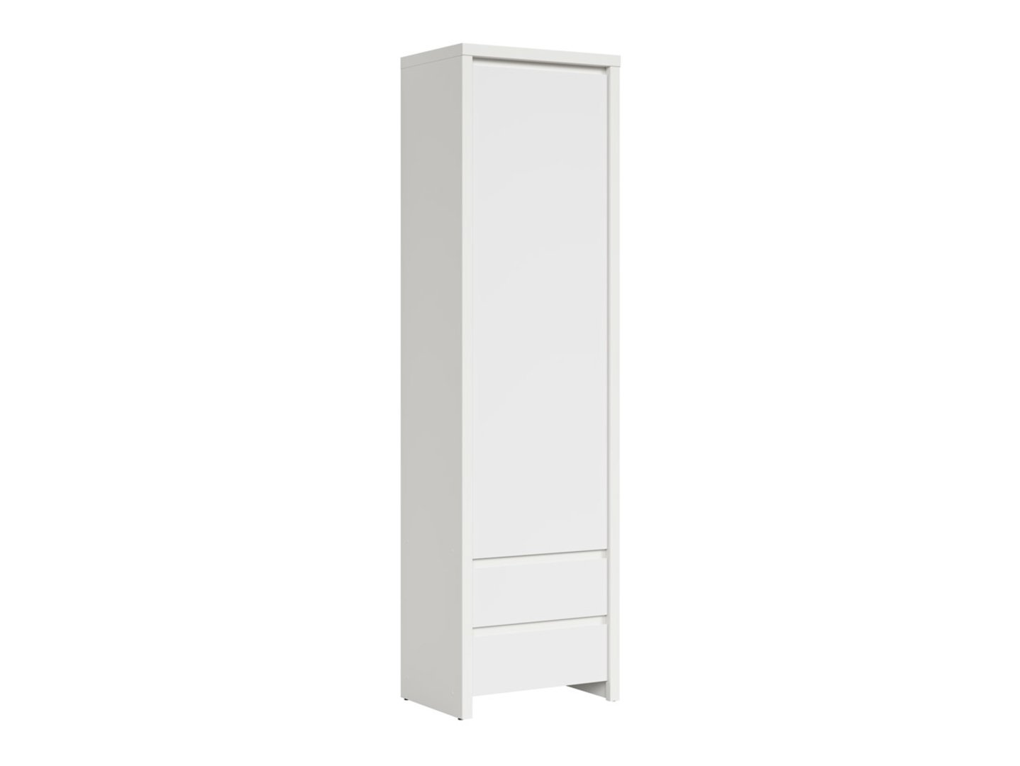 KASPIAN bookcase with one door and two drawers, 56 cm, white/matt white