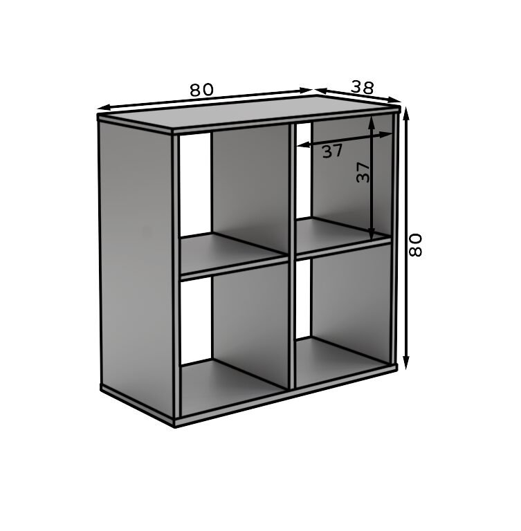 Shelf "Lenti 2x2", white, ADRK - Image 4