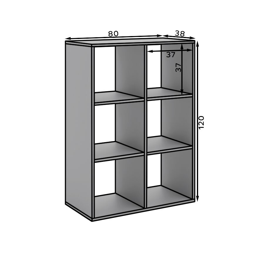 Shelf "Lenti 2x3", white, ADRK - Image 4