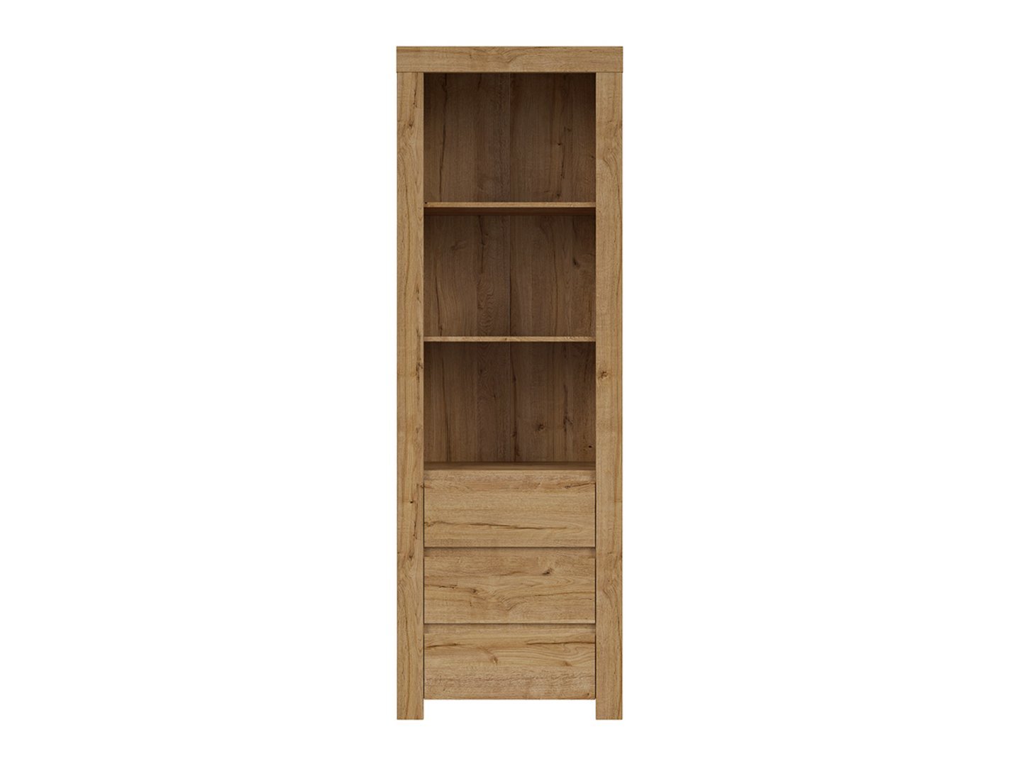 HOLTEN 68 cm Waterford oak open shelf with three drawers - Image 2