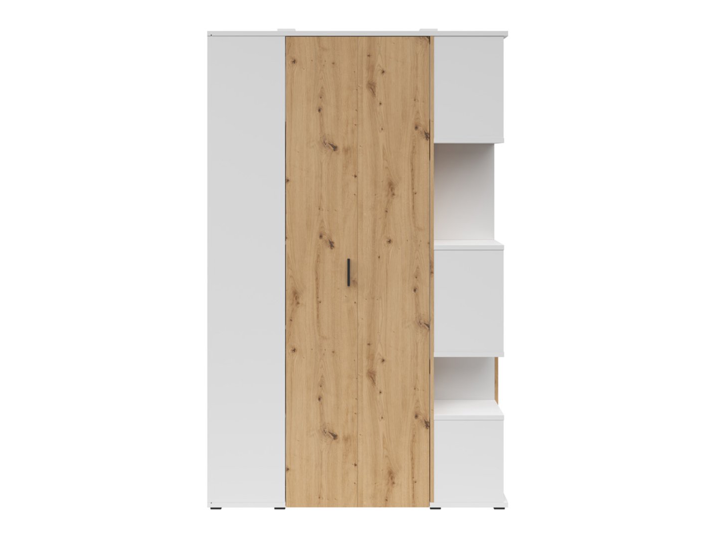 Right-hand wardrobe with 2 doors and 3 drawers "Homeland", 136 cm, white/artisan oak - Image 3