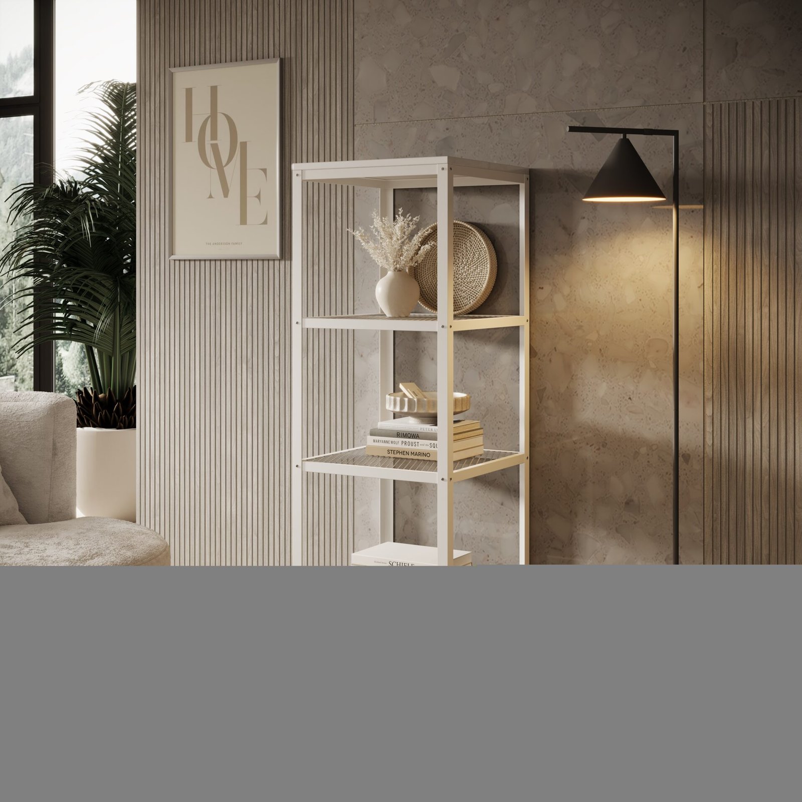 RELI white/white glossy ADRK bookshelf - Image 2