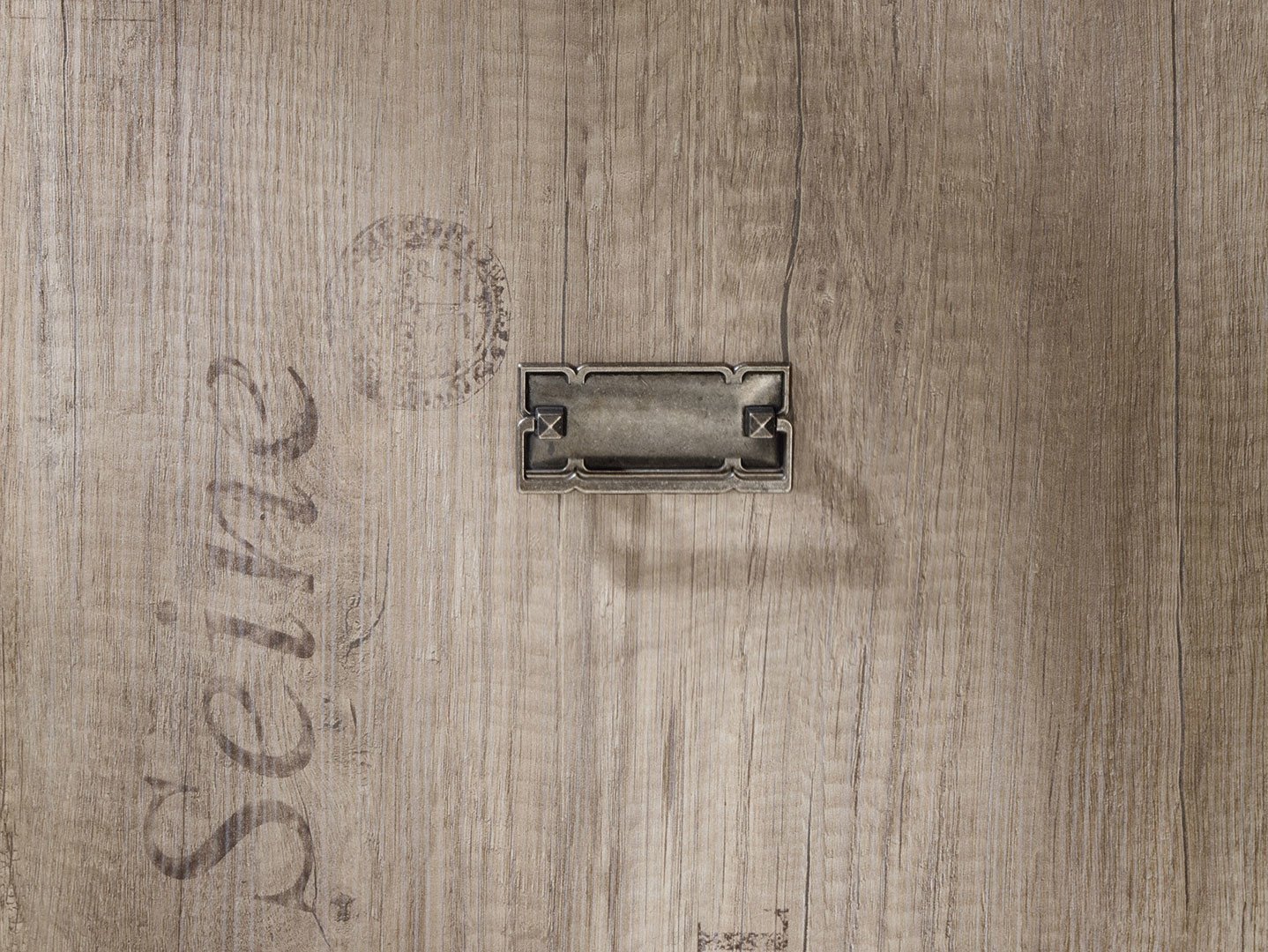 Three-door bookcase with two drawers MALCOLM 80 cm monumental oak/monumental oak with pattern - Image 4