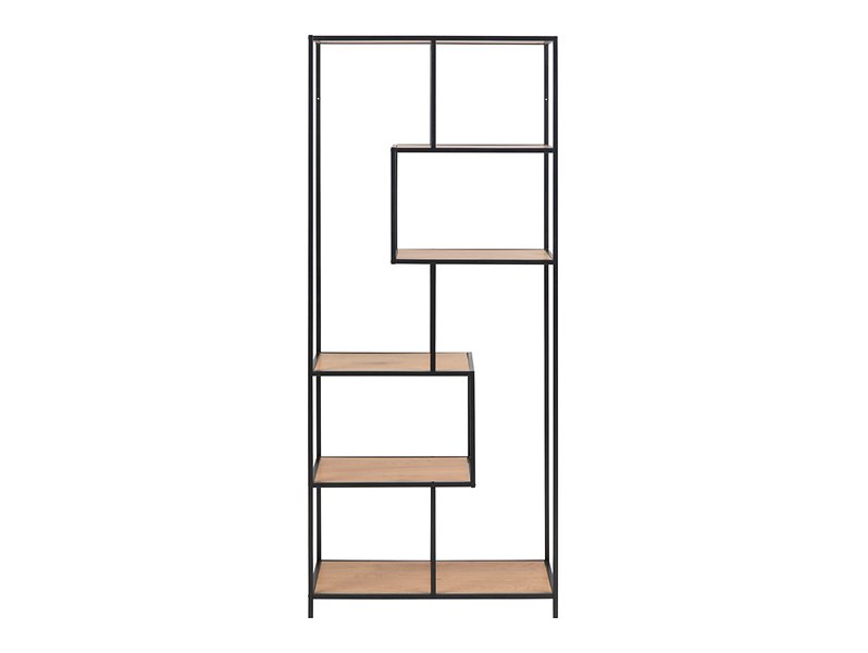 Seaford high metal shelf 77x185 cm with 5 shelves, wild oak color