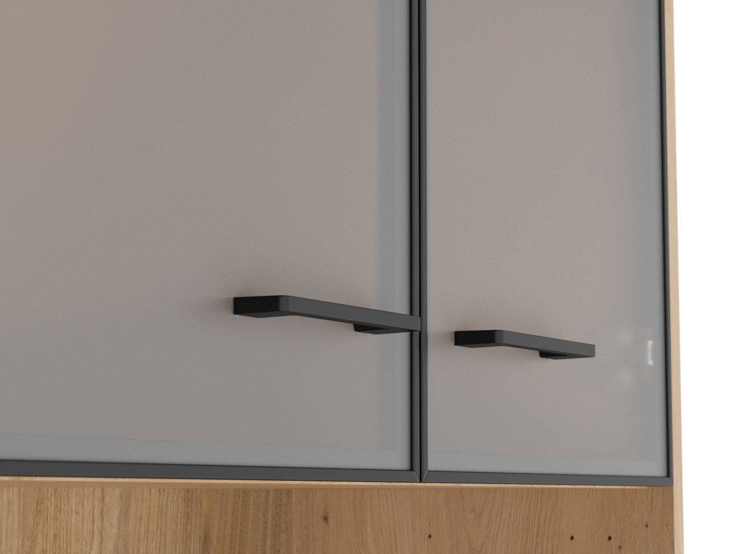 SPACE OFFICE bookcase with glass doors, 80 cm, artistic oak/matt black - Image 3