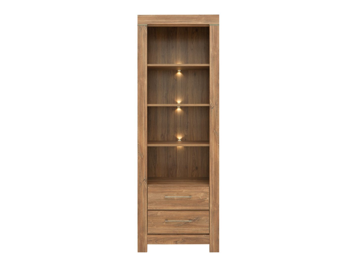 GENT bookcase with two drawers, 68 cm, oak, Stirling color