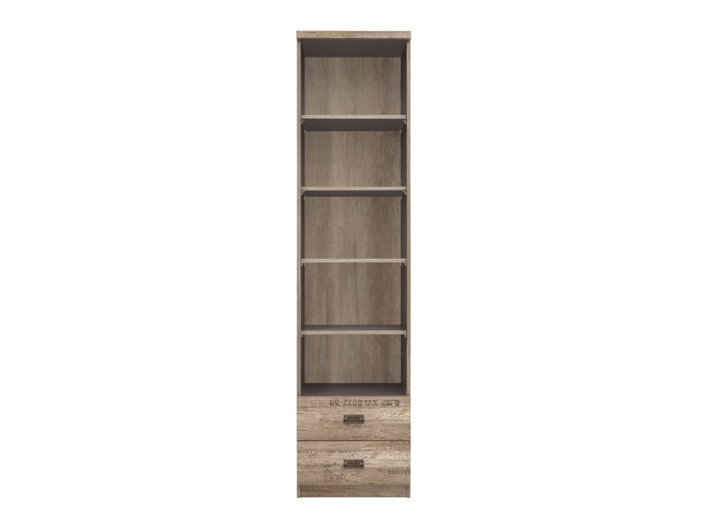 MALCOLM bookcase with two drawers, 50 cm, imitation monumental oak/imitation monumental oak with pattern - Image 2