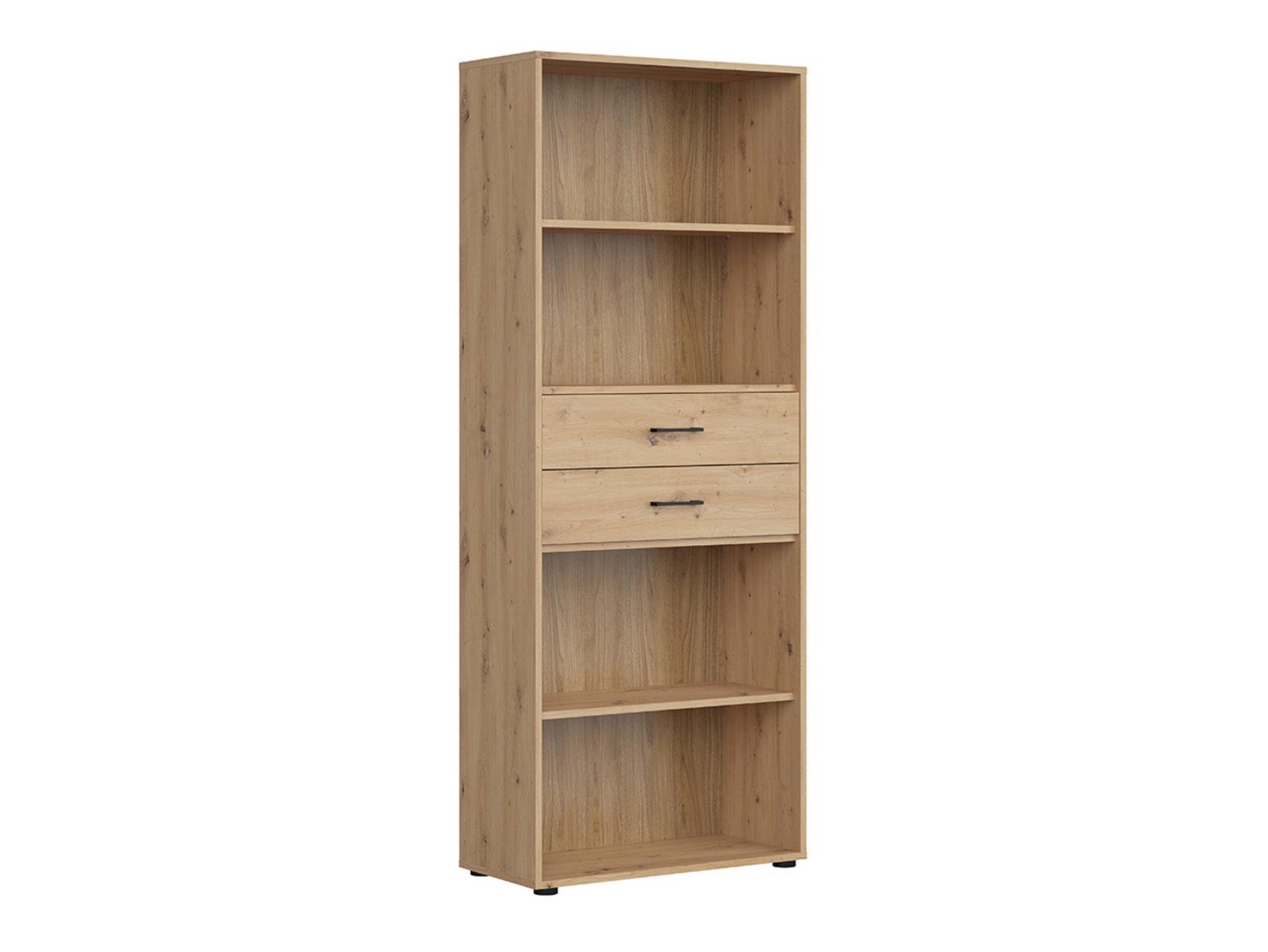 SPACE OFFICE two-drawer bookcase, 80 cm, oak color