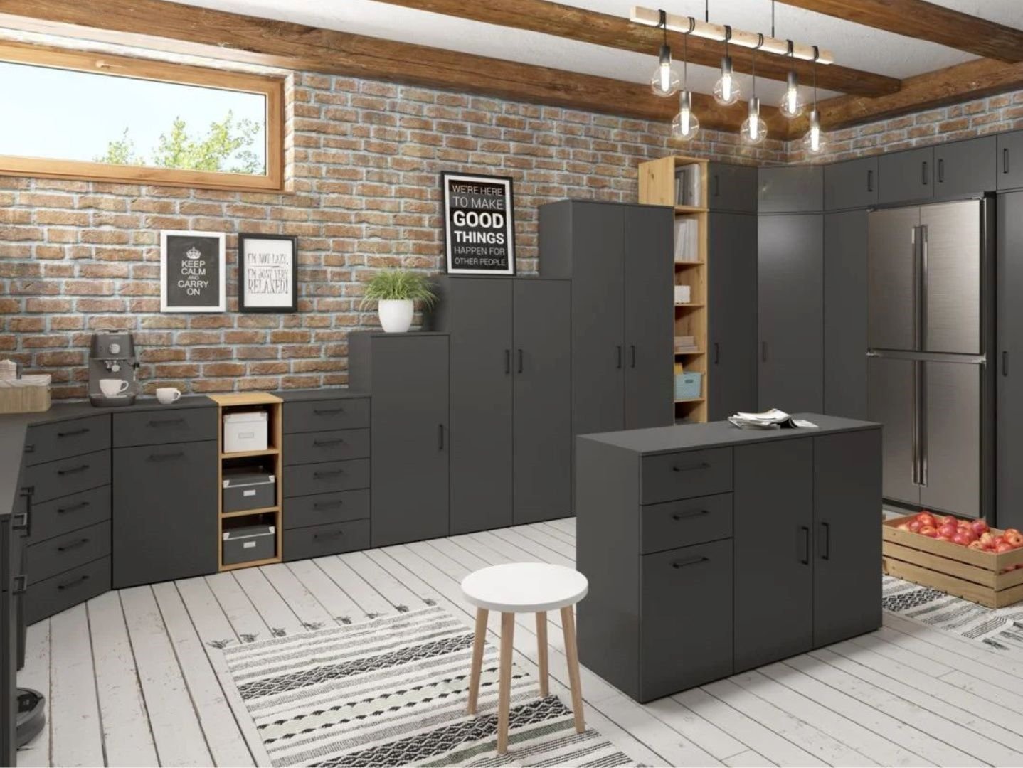 MultiDo 80 cm two-door bookcase, faux oak