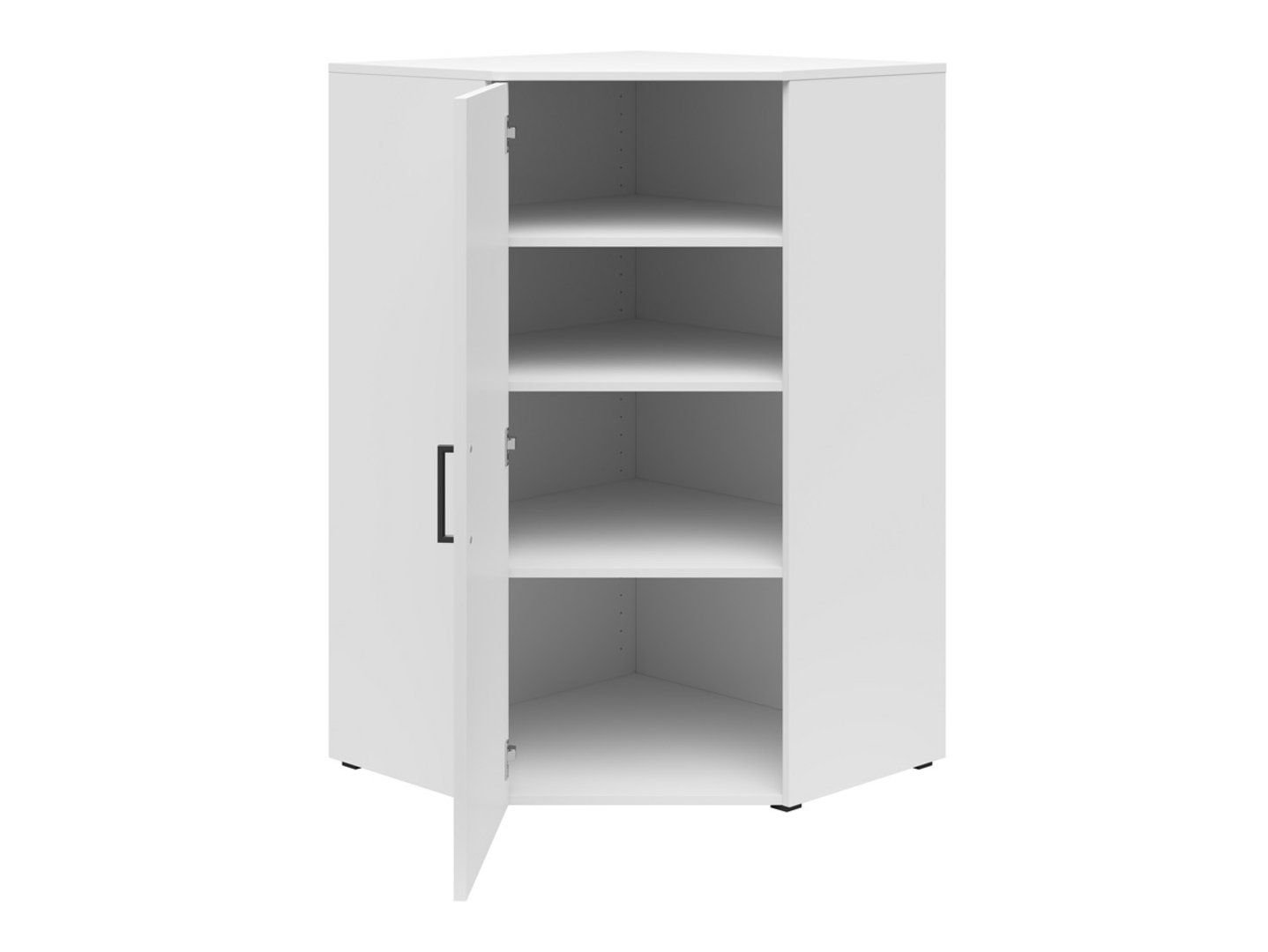 Closed corner bookshelf with doors MultiDo 71.5x71.5 cm, white - Image 6