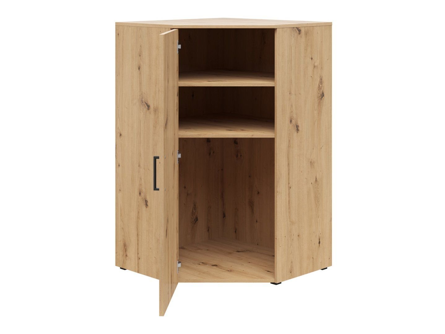 Closed corner bookshelf with doors MultiDo 71.5x71.5 cm, oak color - Image 6