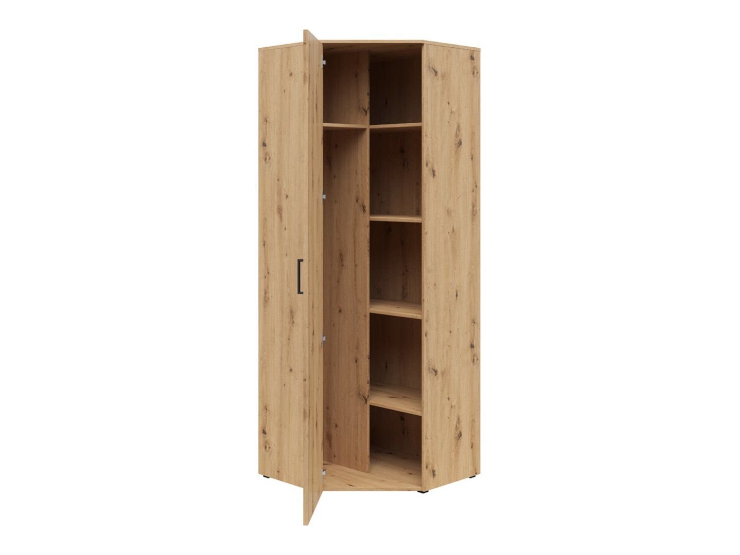 Closed corner bookshelf with doors MultiDo 71.5x71.5 cm, oak color - Image 6