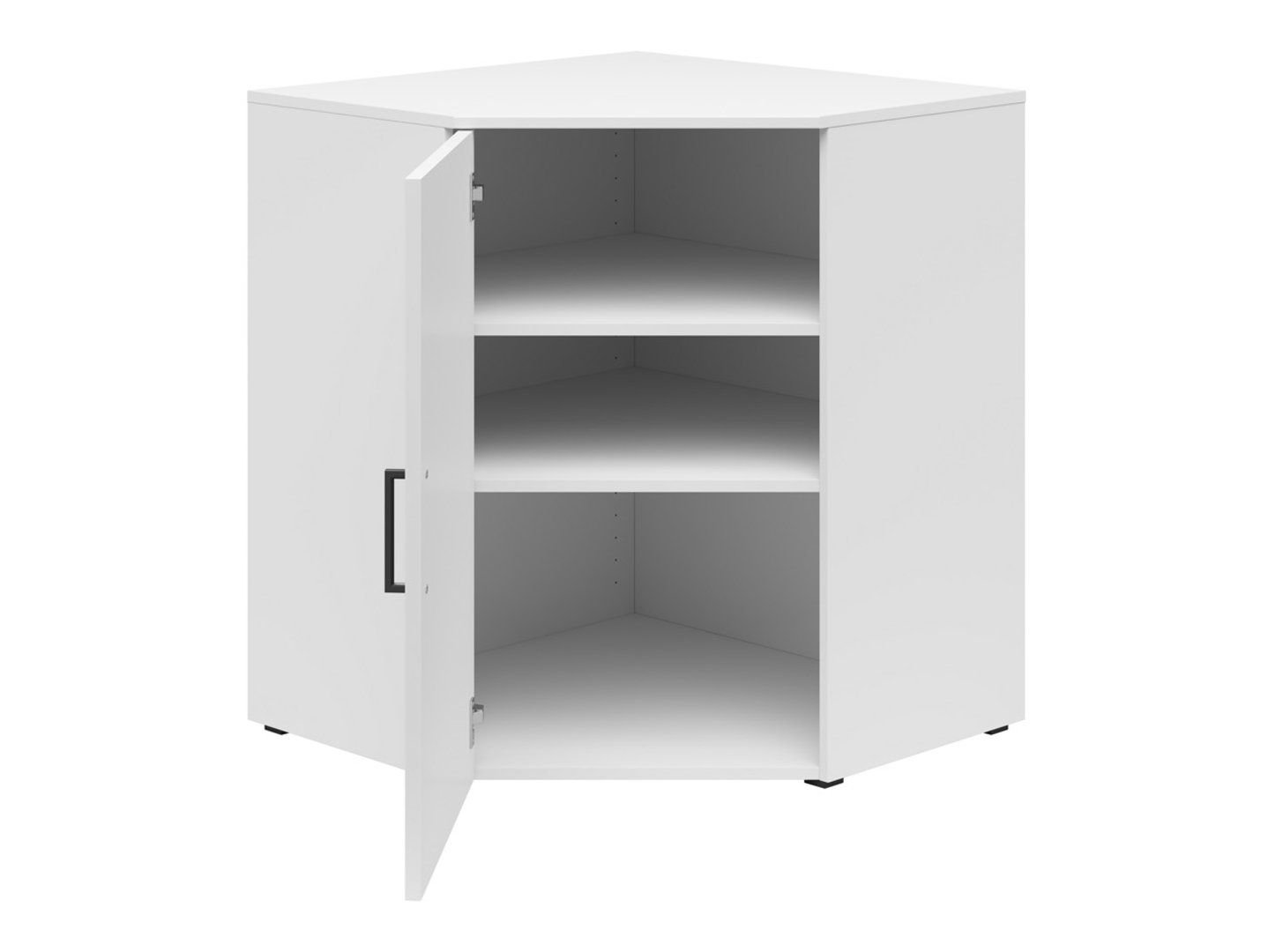 Closed corner bookshelf with doors MultiDo 71.5x71.5 cm, white - Image 6