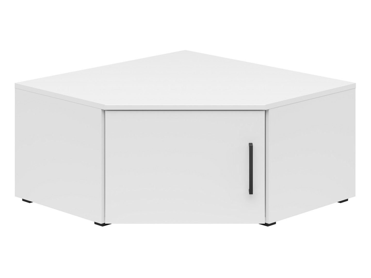 Closed corner shelf with doors MultiDo cabinet, 45 cm, white - Image 5