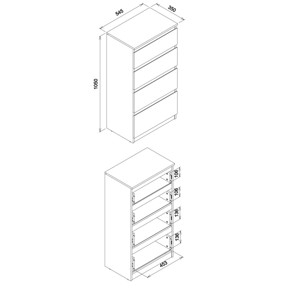 REMI RM04 chest of drawers, oak color, Castello - Image 7