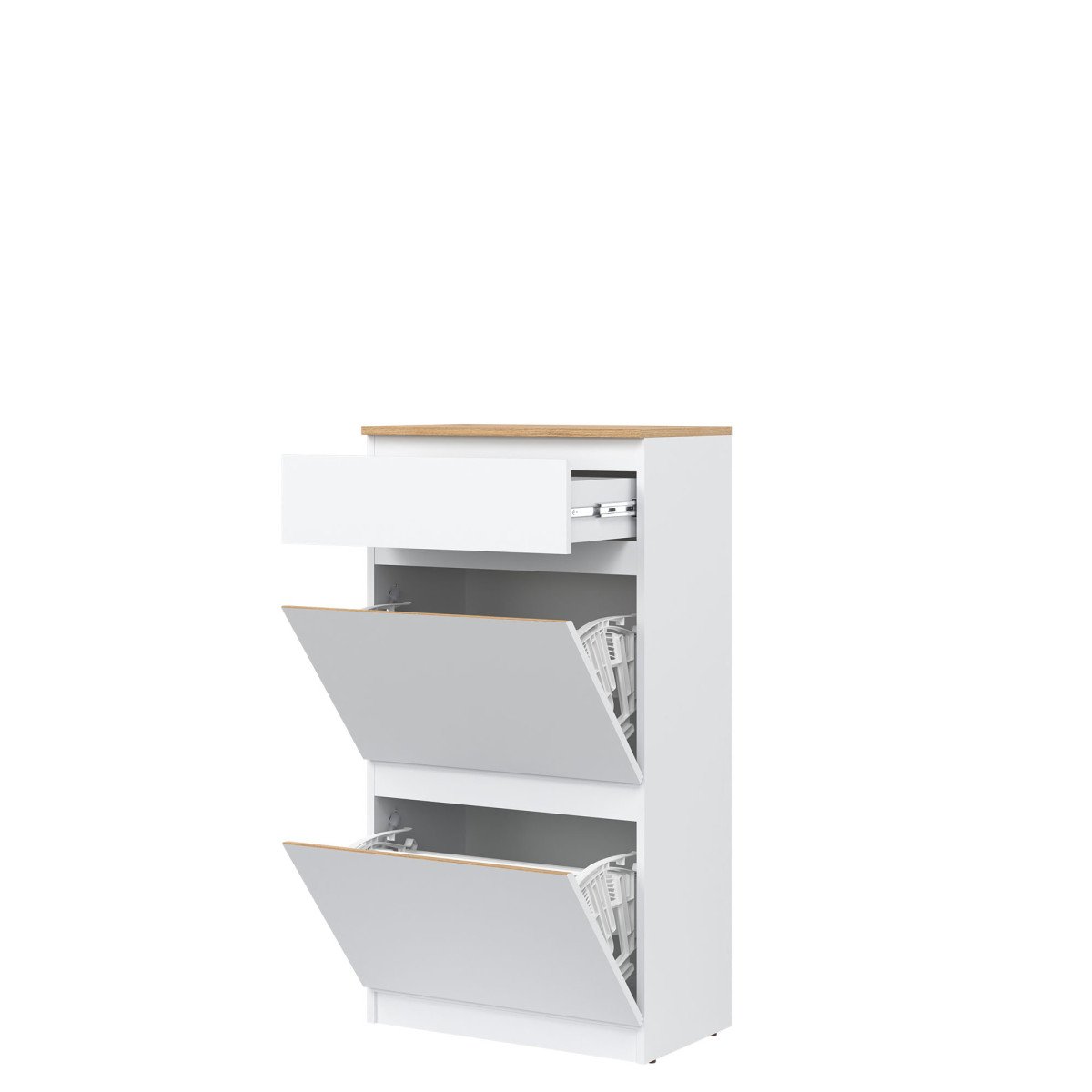 REMI RM11 SHOE CABINET WHITE/OAK EVOKE - Image 4