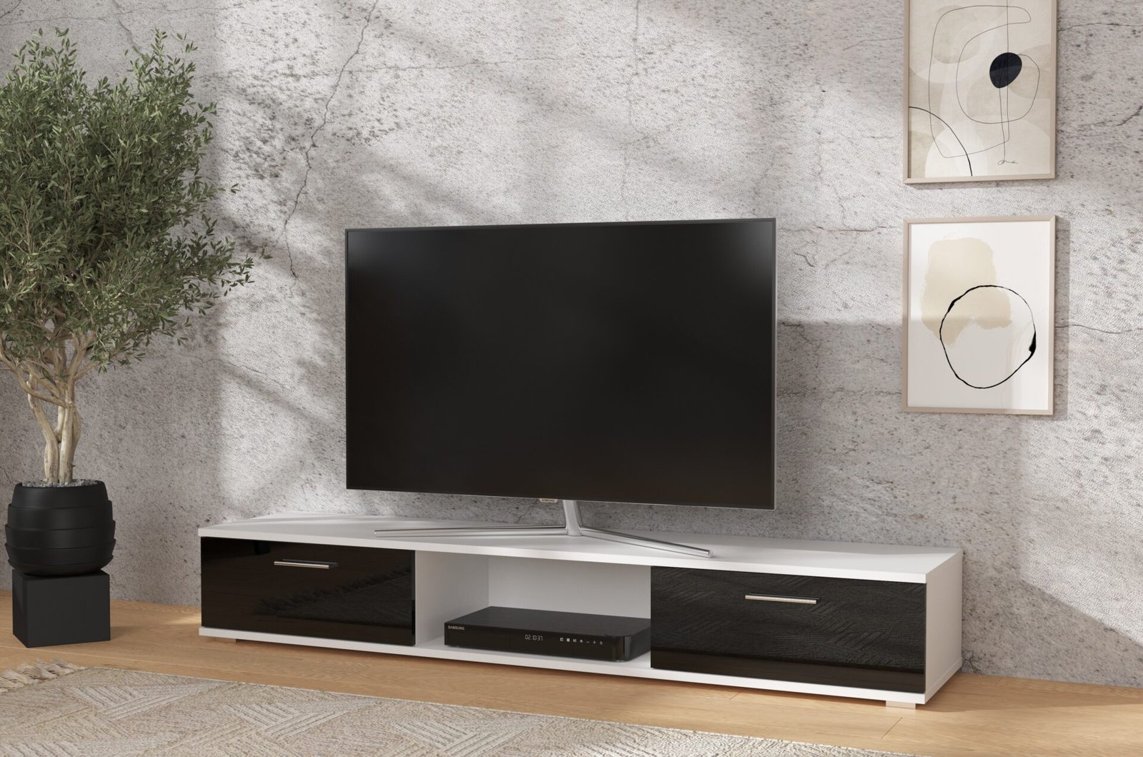TV SELLA matt white / glossy black ADRK - Image 2