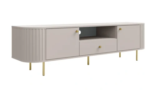 TV cabinet 2F 1S with drawer 321 Oval beige beige color