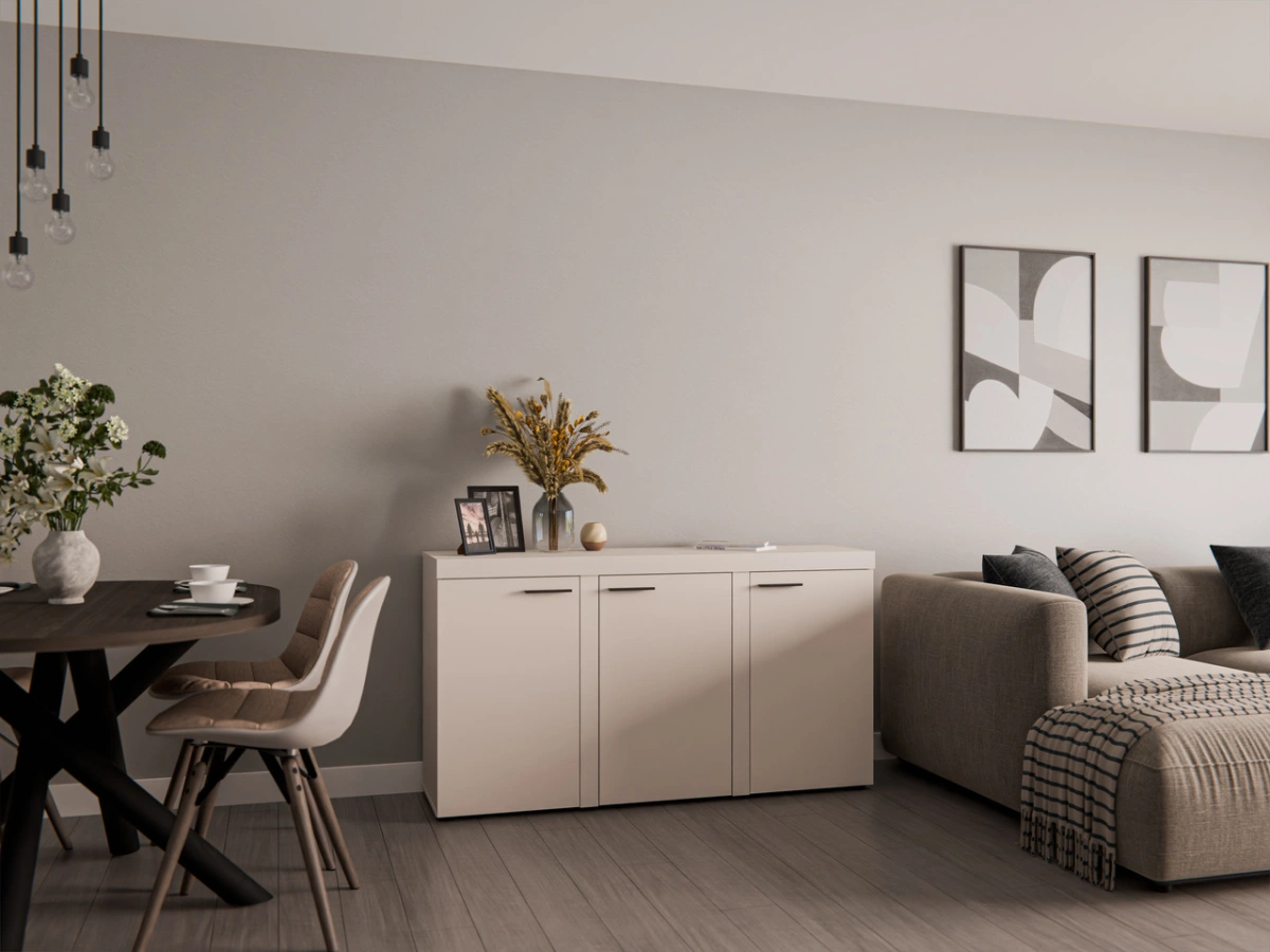 Rumba 3F chest of drawers, beige - Image 5