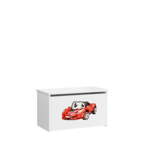 DARIA toy chest, white/red, ADRK car