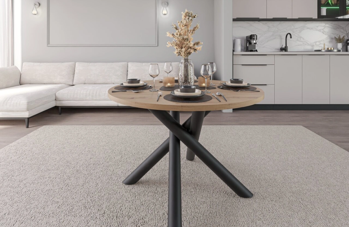 Oslo round loft table, 110 cm, oak color
