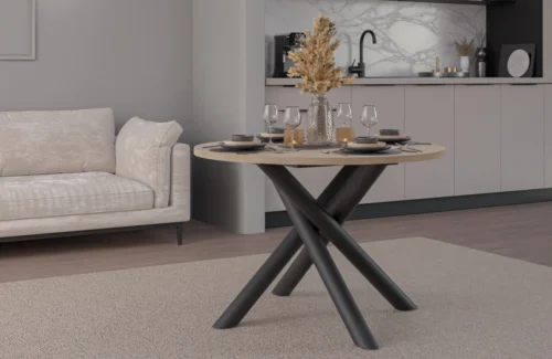 Oslo round loft table, 110 cm, Lindberg oak,