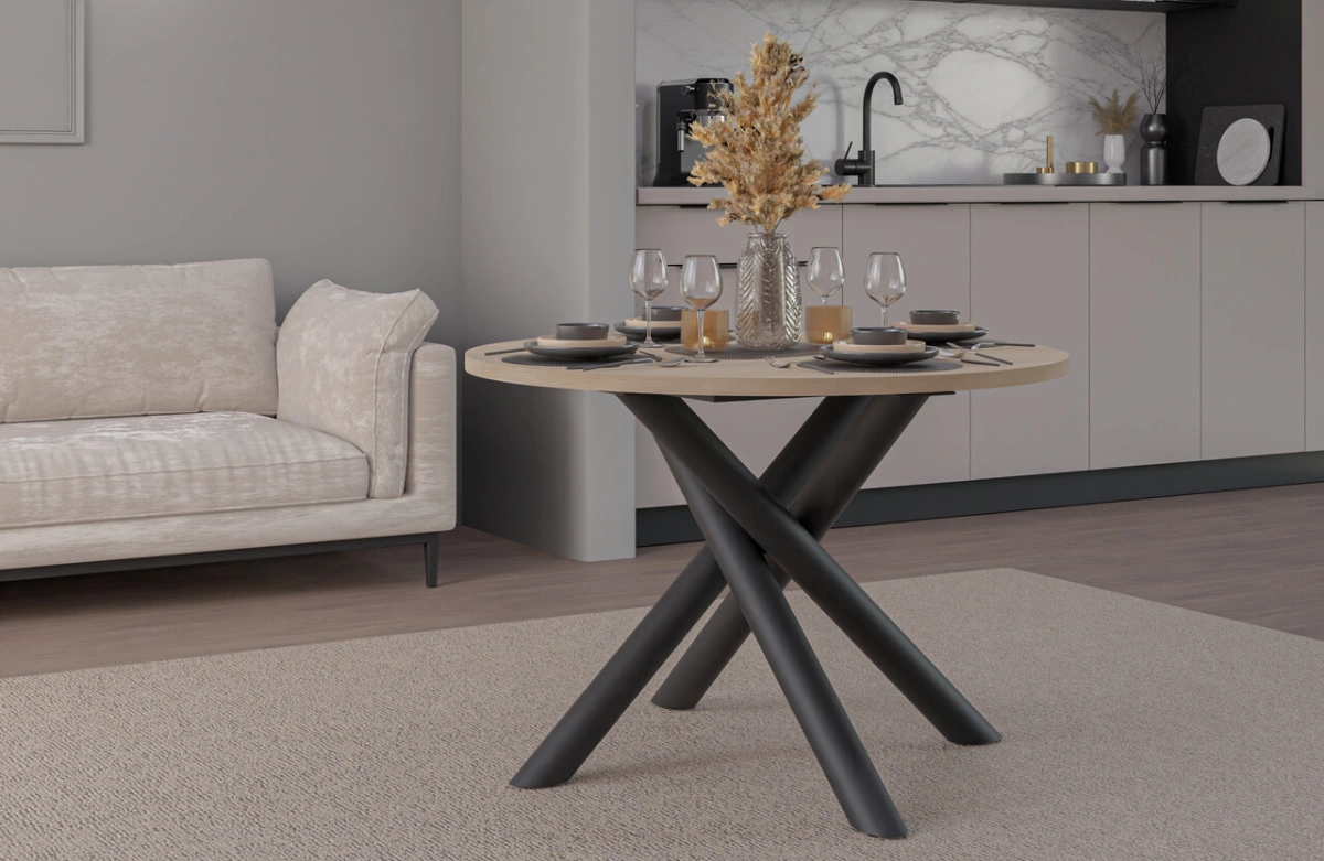Oslo round loft table, 110 cm, Lindberg oak,