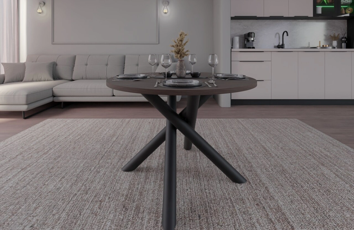 Oslo round loft table, 110 cm, Wisconsin walnut - Image 7