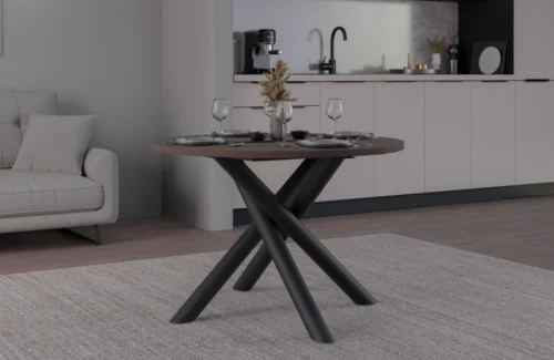 Oslo round loft table, 110 cm, Wisconsin walnut