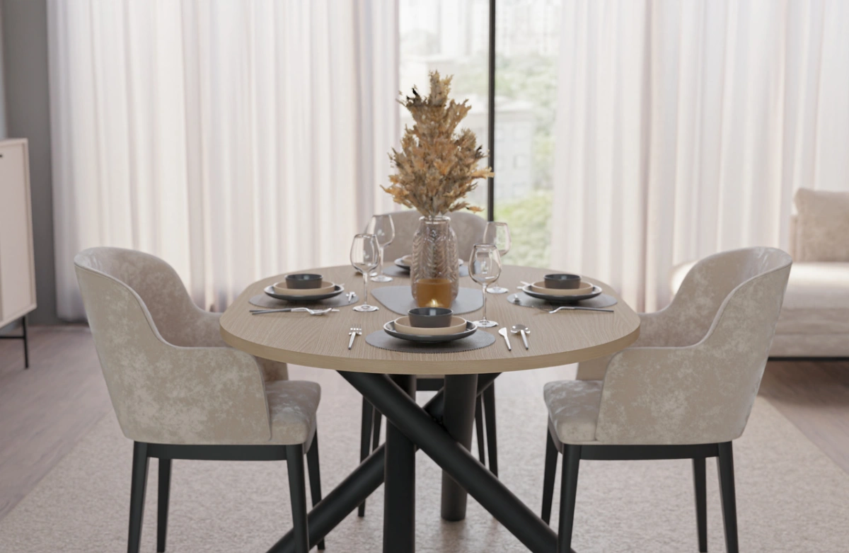 Oslo oval loft table, 138 cm, Lindberg oak - Image 6