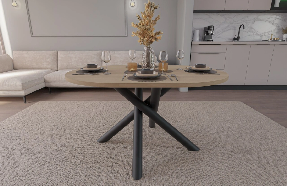 Oslo oval loft table, 138 cm, Lindberg oak