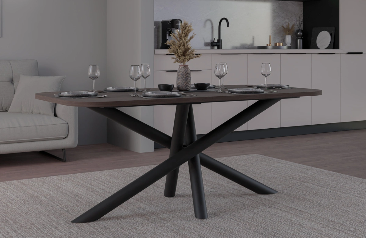 Oslo oval loft table, 185x90 cm, Wisconsin walnut - Image 4