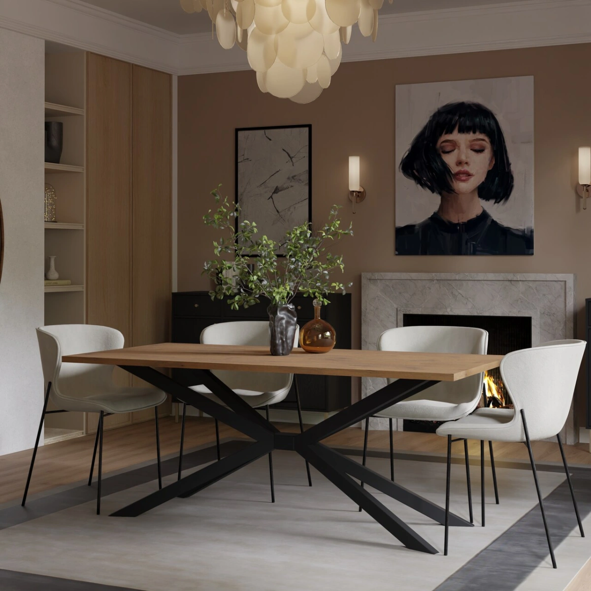 Tromso loft table 185/90 cm, oak color, lancelot - Image 5