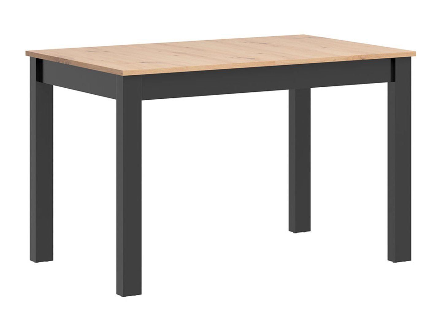 RAMEN PLUS MINI extendable table, 100–140 cm, artificial oak/black